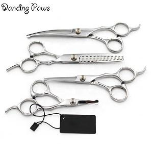 Attractive price round tip 4pcs set stainless steel clippers pet dog grooming scissors 