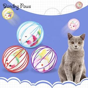 Custom Wholesale Funny Pet Toys cat toy cage mouse 6cm catching ball playing simulation cat toys