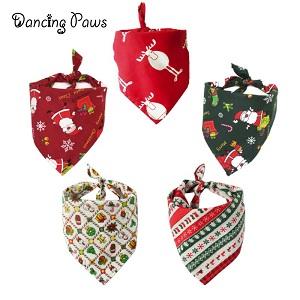 Amason hot seller Dog triangle towel manufacturers wholesale pet supplies christmas pet saliva towel