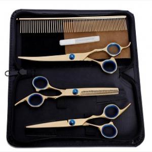 High quality 4CR material cutting shaving japanese dog grooming scissors set