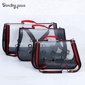 Hot selling dog/cat bag foldable travel transparent designer pet carriers 5 colors 