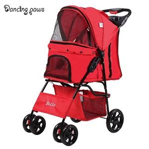 Top sale blended fabric soft-sided travel foldable trolley pet carrier 