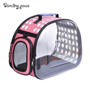 Wholesale price transparent cat carrier foldable breathable pet bag size L