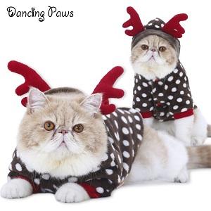 cat  clothes cute pet clothes Christmas cats pure color clothes animal supplies Christmas moose cloth