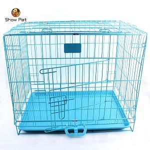 China manufacturer large welded wire dog kennels bold folding dog iron wire cage size L 90*56*63 dog kennel 