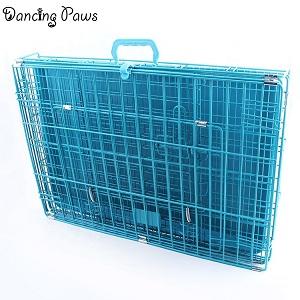 China pet supplier bold folding dog cage iron wire Teddy cage dense net cage wtih skylight size S